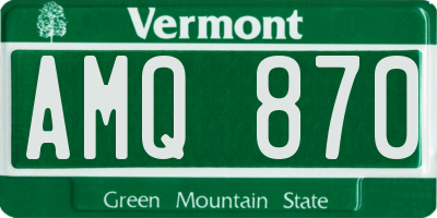VT license plate AMQ870