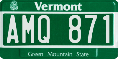 VT license plate AMQ871