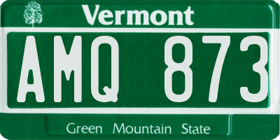 VT license plate AMQ873