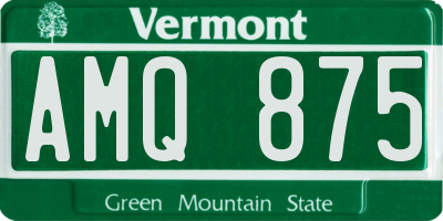 VT license plate AMQ875