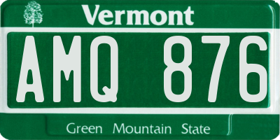 VT license plate AMQ876
