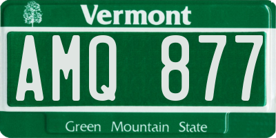 VT license plate AMQ877