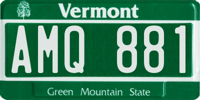 VT license plate AMQ881