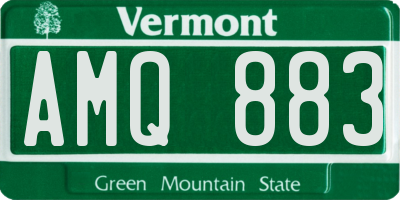 VT license plate AMQ883