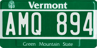 VT license plate AMQ894