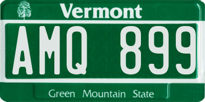 VT license plate AMQ899