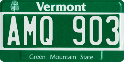 VT license plate AMQ903