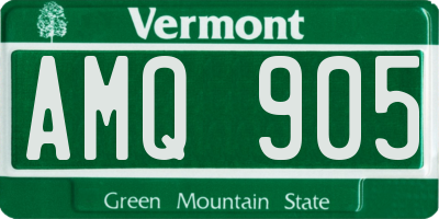 VT license plate AMQ905