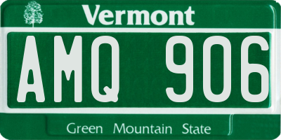 VT license plate AMQ906