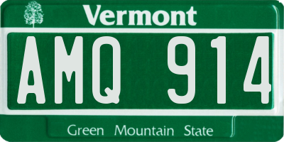 VT license plate AMQ914