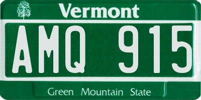 VT license plate AMQ915
