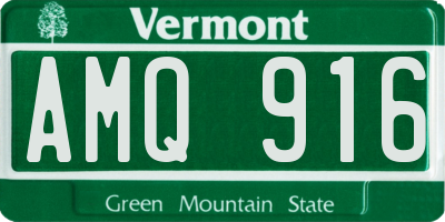 VT license plate AMQ916