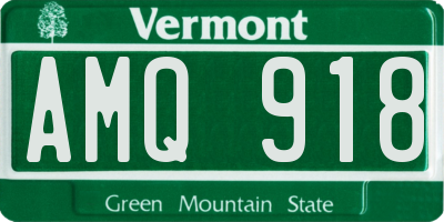 VT license plate AMQ918