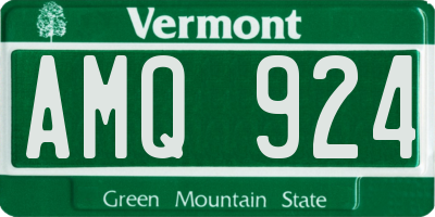 VT license plate AMQ924
