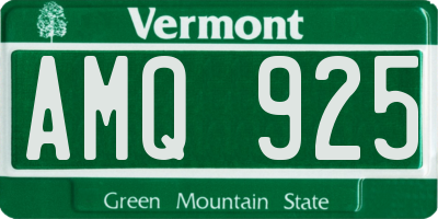 VT license plate AMQ925