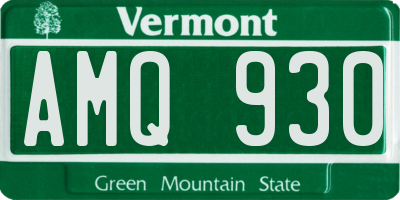 VT license plate AMQ930
