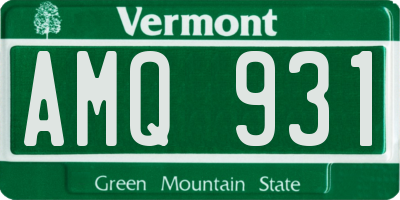 VT license plate AMQ931