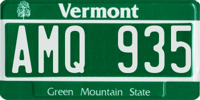VT license plate AMQ935