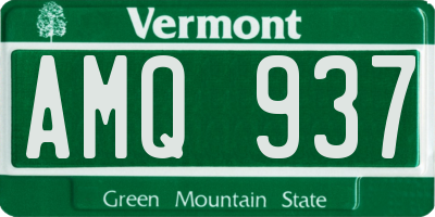 VT license plate AMQ937