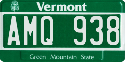 VT license plate AMQ938