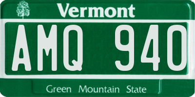 VT license plate AMQ940