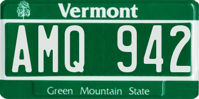 VT license plate AMQ942