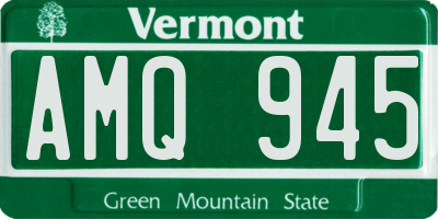 VT license plate AMQ945