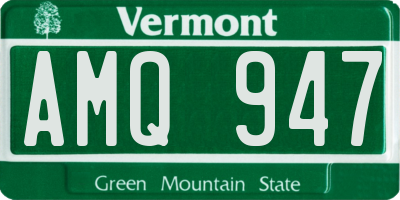 VT license plate AMQ947