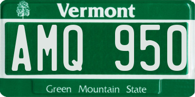 VT license plate AMQ950