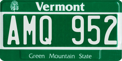 VT license plate AMQ952