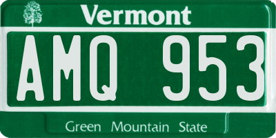 VT license plate AMQ953