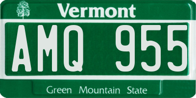 VT license plate AMQ955