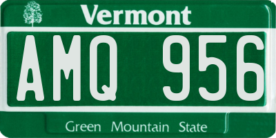 VT license plate AMQ956