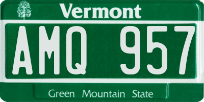 VT license plate AMQ957