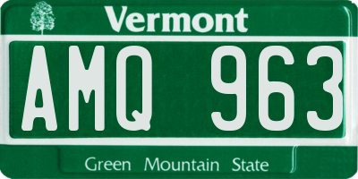 VT license plate AMQ963