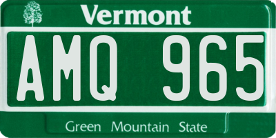 VT license plate AMQ965