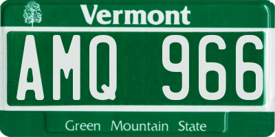 VT license plate AMQ966