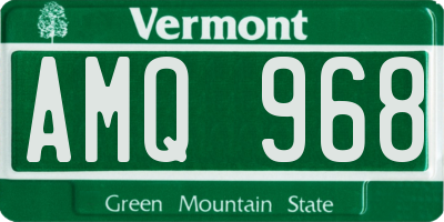 VT license plate AMQ968