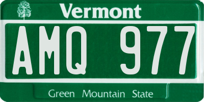 VT license plate AMQ977
