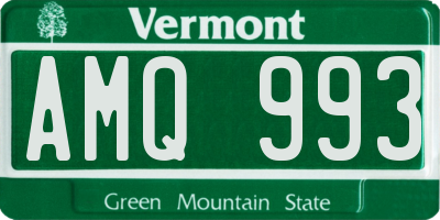 VT license plate AMQ993