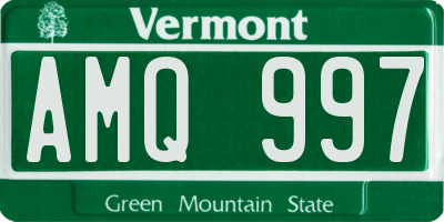 VT license plate AMQ997