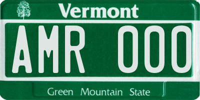 VT license plate AMR000
