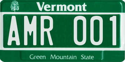 VT license plate AMR001