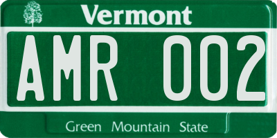 VT license plate AMR002