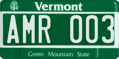 VT license plate AMR003