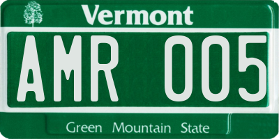 VT license plate AMR005