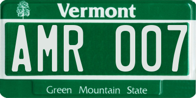 VT license plate AMR007