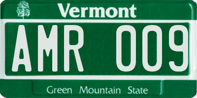 VT license plate AMR009