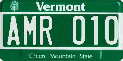 VT license plate AMR010