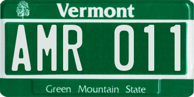 VT license plate AMR011